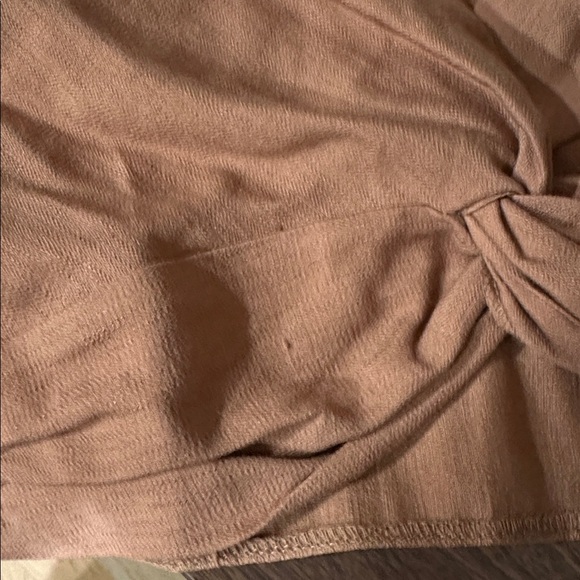 ASOS Brown Long Sleeve Crop Blouse with Tie Front - Picture 6 of 6